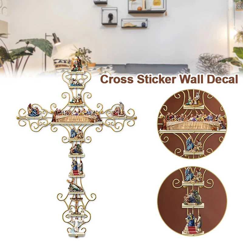 

The Life of Christ Collection Display Cross Sticker Wall Decal Religious Bible Accessories and Christian Gifts for home decor
