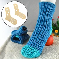 2pcs diy wooden sock blocker stretchers display hand knitting mold weave yarn crafts accessories mould for adult beginners