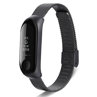 Для mi band 3 металлический ремешок для Xiao mi Ремешок Браслет без винтов для Xiao mi Band 3 браслет Correa для Xiao mi Band 3 браслет на запястье - Цвет: Black 01