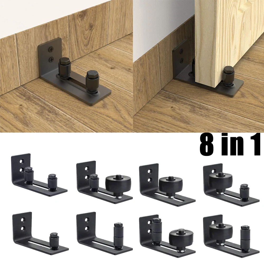 

Adjustable Wall Mount Sliding Barn Door Bottom Carbon Steel Floor Guide Hardware Barn Door Hanging Rail Stopcock Double Wheel
