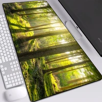 big keyboards mat gaming mouse mat hd forest picture printed mouse pad green eye protection size 30x6040x90cm for desktop pads