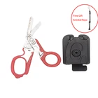 Многофункциональные ножницы для чрезвычайных ситуаций, металлические ножницы для рукоделия, тактические ножницы для кемпинга, портативные ручные ножницы с красной ручкой