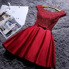 Новинка 2020, летнее короткое серое красное платье со шнуровкой для невесты, свадебное платье, Оптовая продажа для девушек