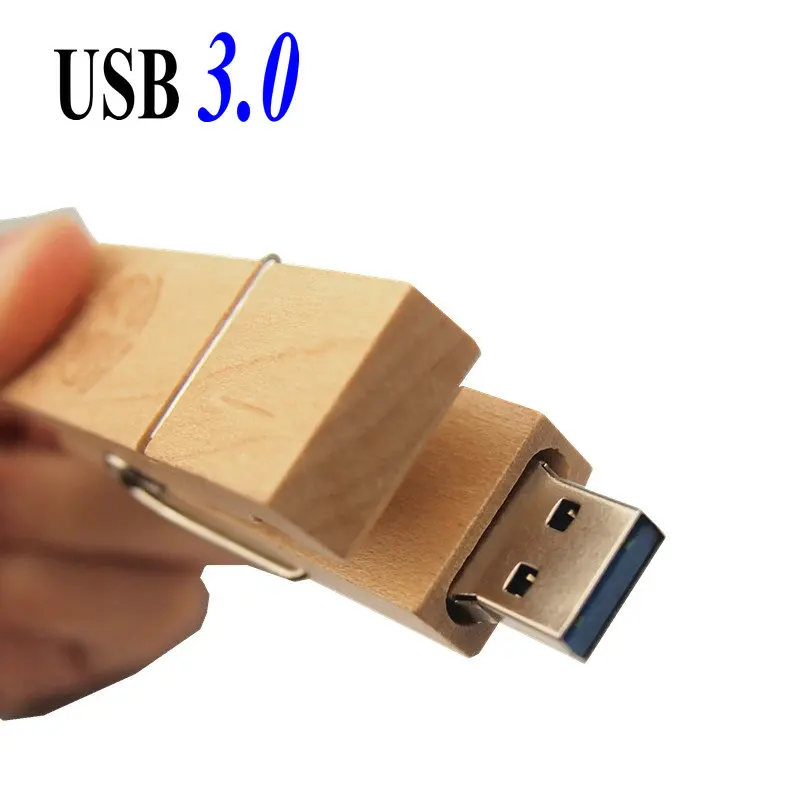 Флэш накопитель деревянный зажим двойной USB3.0 4 ГБ 8 оперативной памяти 16 Гб