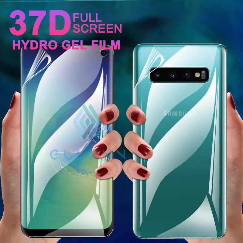 Передняя + задняя защитная пленка 37D для Samsung Galaxy S10 E 9 Plus Гидрогелевая мягкая A 10 20 30
