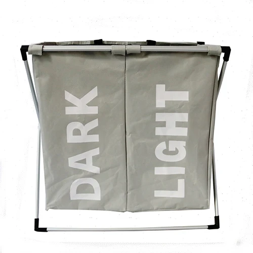 Light Gray Shushi, новинка, узкая корзина для белья, складная, для дома, для хранения грязной одежды, органайзер для ванной комнаты, водонепроницаемая, две сетки, большая корзина для хранения - Цвет: Light Gray