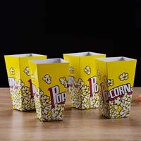 50pcs disposable popcorn box paper cup birthday party wedding cinema market square popcorn barrel popcorn box blue custom