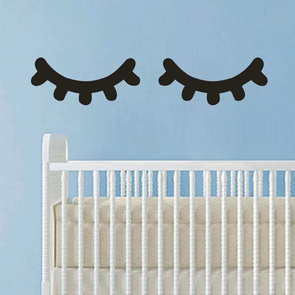 Eyelash Quote Wall Stickers Fashion Eyelashes Decals For Girls Bedroom Eyebrows Store Beauty Salon Decor Z0224 | Дом и сад