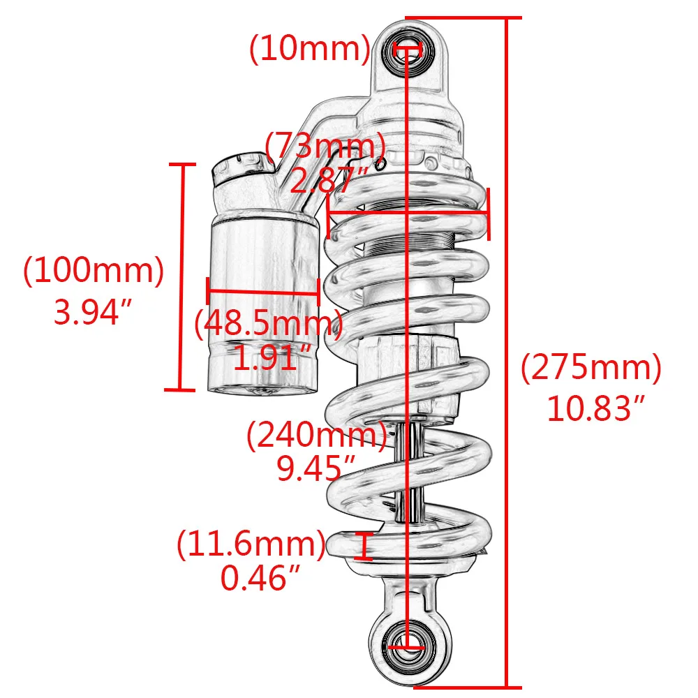 

240mm Red Motorcycle Rear Shock Absorber Suspension Assy For Honda Msx 125 Grom SF Electric Monkey Replacement Parts