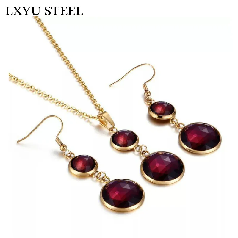 Новый красочный набор украшений из нержавеющей стали CZ женский колье с