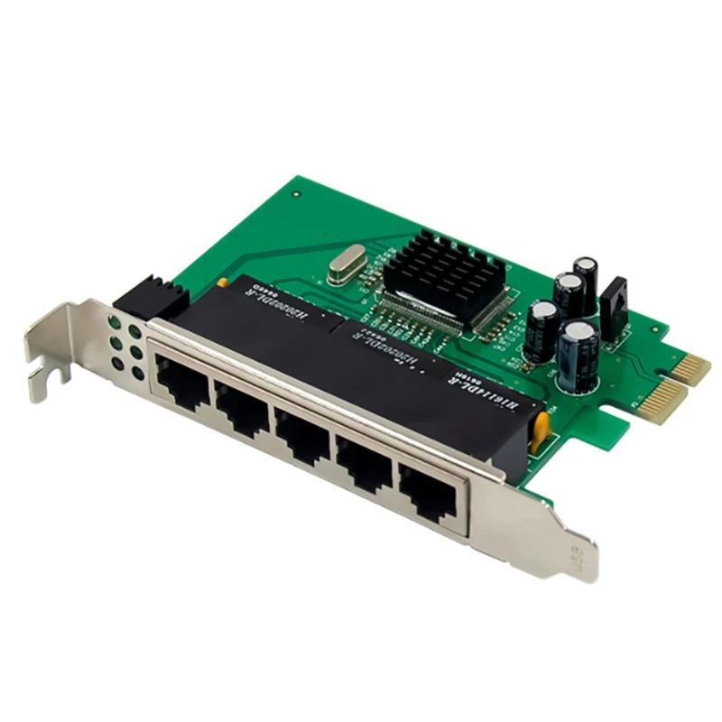 

PCI-E X1 IC Plus IP175C 5-Port 10/100 Ethernet Integrated Switch Card Transceiver for PC