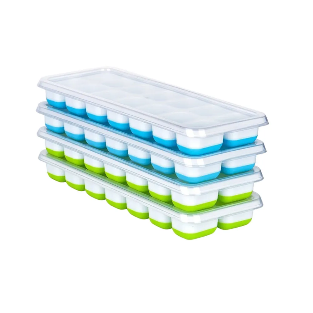 4 шт. гибкие штабелируемые подносы для кубиков льда |