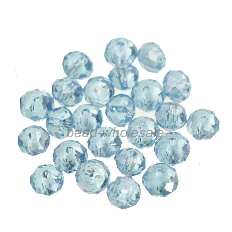 Light Blue AB 6 мм 8 мм Rondelle граненые стеклянные бусины для самостоятельного изготовления ювелирных изделий, браслет, бусы, ожерелье, аксессуары - Цвет: Light Blue AB