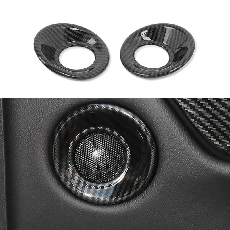 

2Pcs Car Accessories ABS Carbon Fiber Rear Door Loud Speaker Cover Trim Fit for Honda CRV CR-V 2017-2019 2020