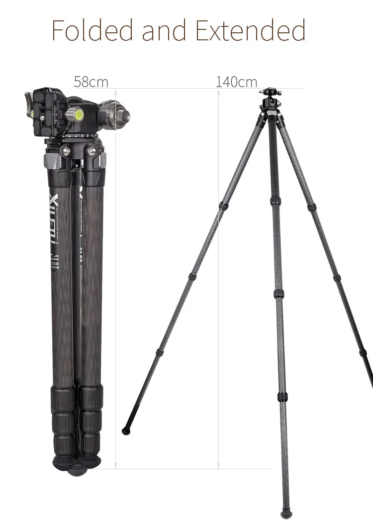 XILETU XLS-284C+ G44 Профессиональная фотография Штатив из углеродного волокна 360 градусов панорамная шаровая Головка Для Dslrs камер