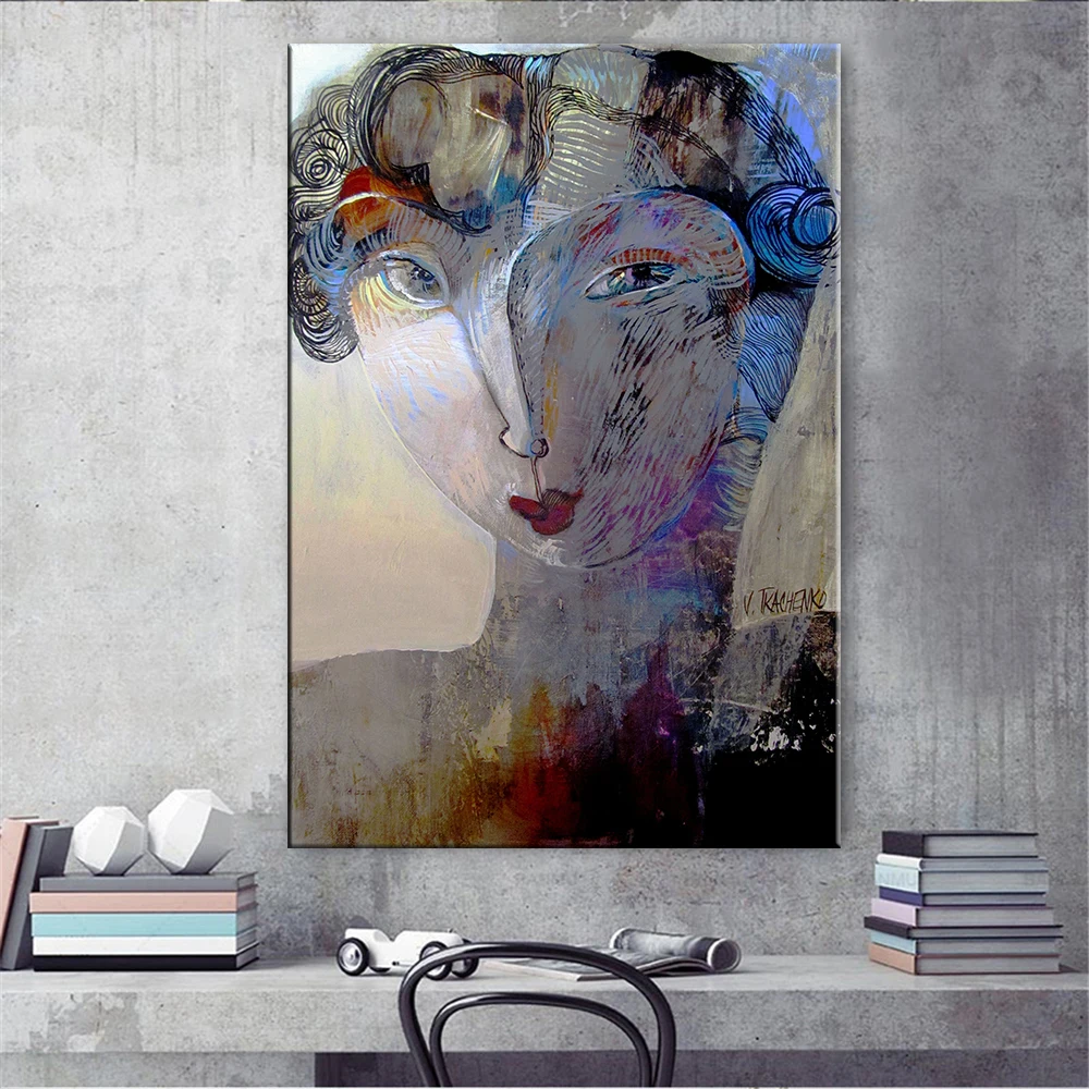 

Woman Abstract Canvas Painting Wall Art Print Poster Picture Decorative Abstract Women Painting Living Room Home Decoration