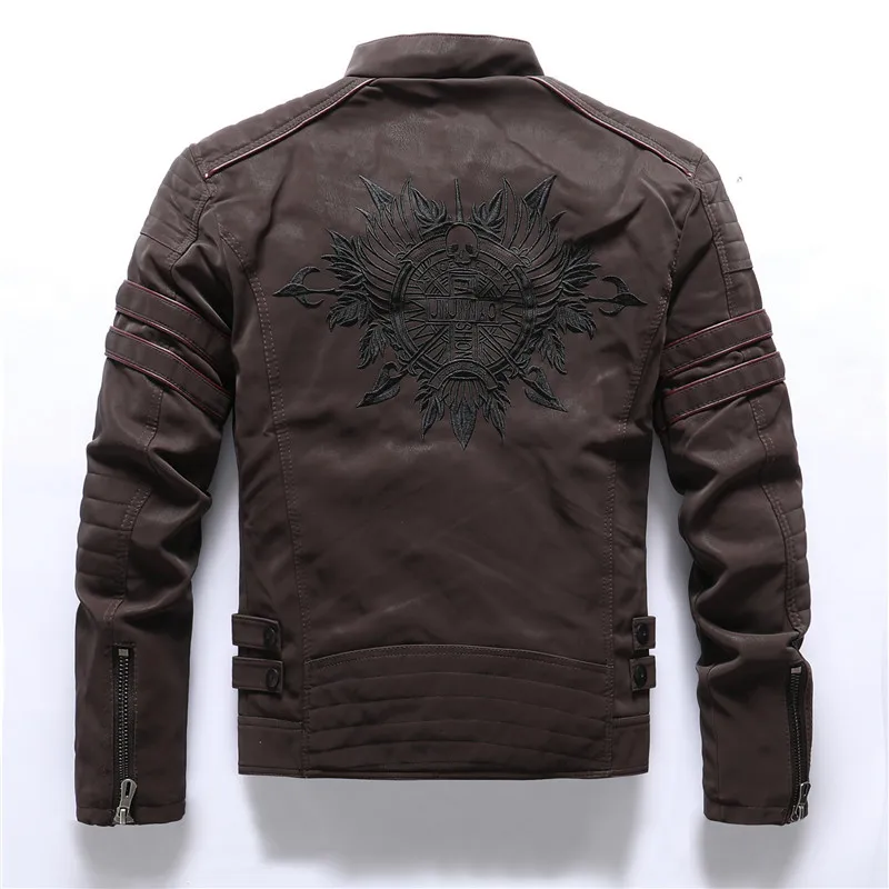 

autumn men's and winter frosted leather clothing fashion slim fitting Pu JACKET MOTORCYCLE fashion brand slim coat
