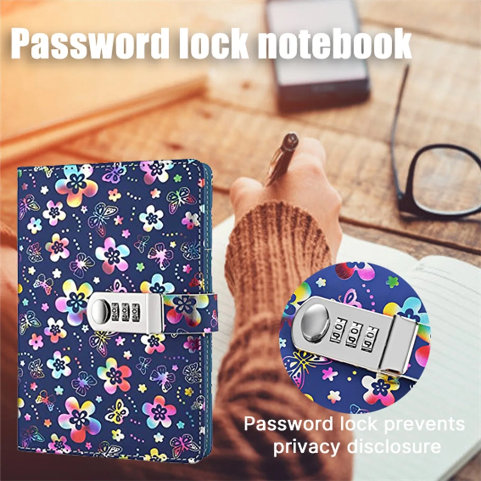 

Diary Notebook With Lock Faux Leather Binding with Beautiful Floral Pattern Notebook A5 Size Travel For Girls And Boys 2021