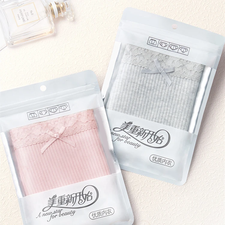 

Cute Cotton Briefs Sexy Lace Panties Cotton Underwear Women Mid-Rise Thin Breathable Lingerie