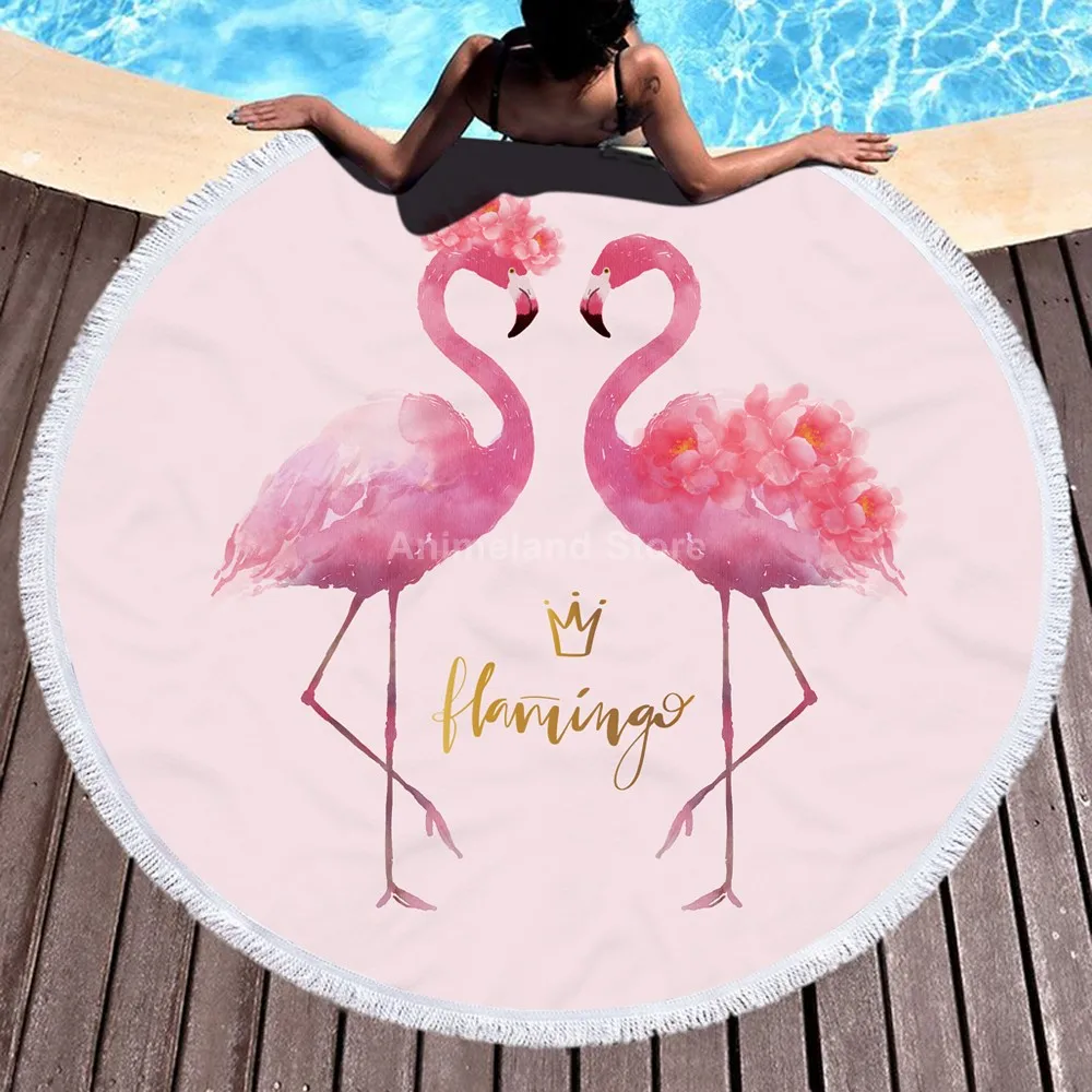 Красивое Розовое пляжное полотенце Flamigo Crown нежное 3d банное из микрофибры уличное