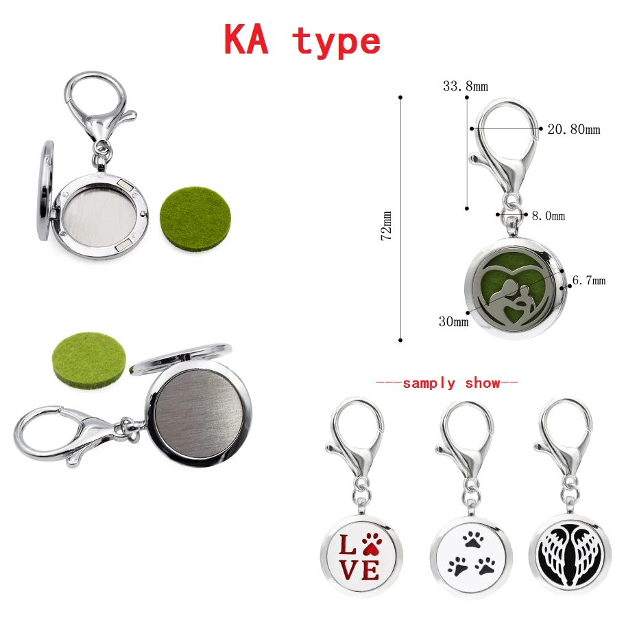 30 мм сплав эфирное масло ароматерапия брелок для ключей диффузор кулон подарок 5