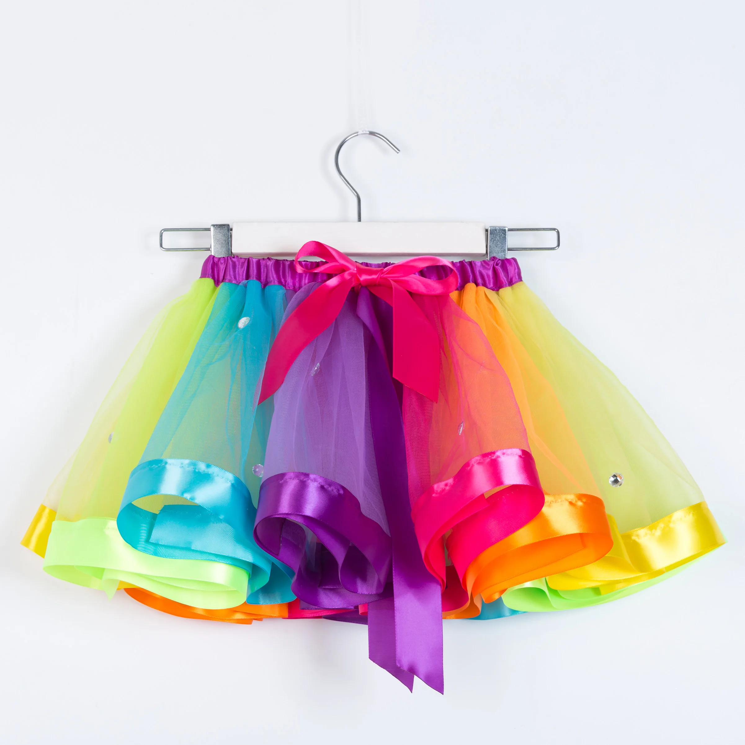 Радужные юбки для девочек Милая юбка ручной работы блестящая бальная пачка из