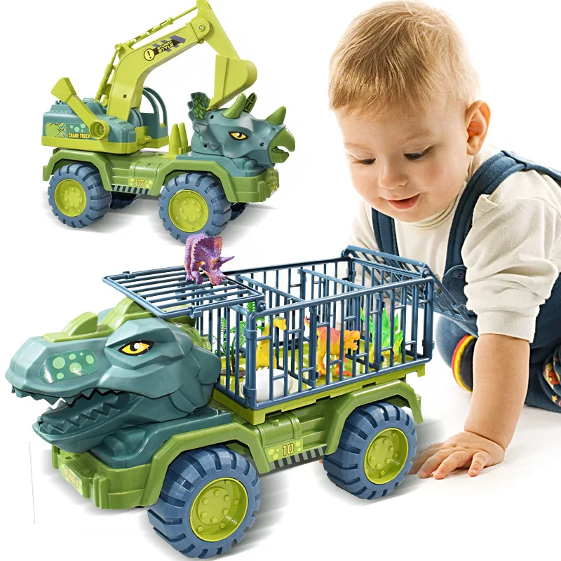 

Большой автомобиль динозавра, Детская Игрушечная машина, грузовик, экскаватор, транспортная машина, игрушки для мальчиков, инерция, тиранно...