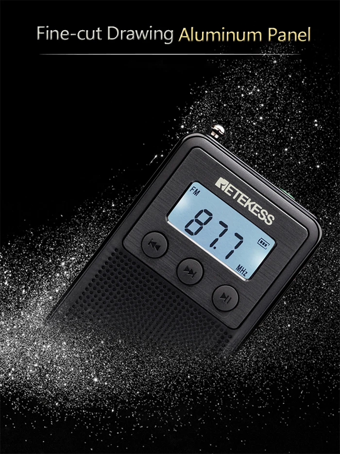Retekess TR103 карман портативное мини-радио FM/MW/SW Цифровая настройка радио 9/10 кГц MP3 музыкальный плеер с Перезаряжаемые Батарея