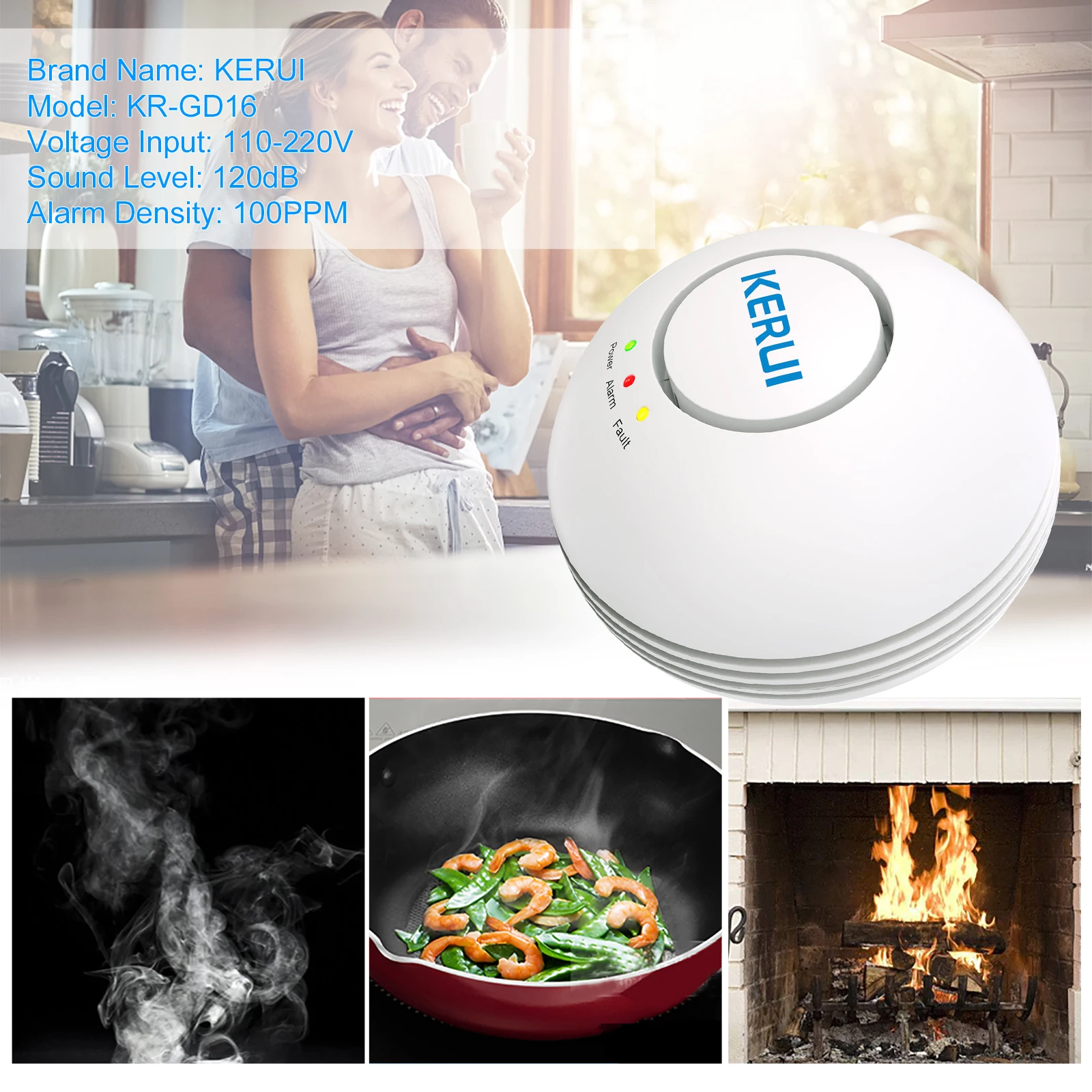 

KERUI KR-GD16 Independent Combustible Gas Detector Alarm Biogas LPG GAS Leak Detector Wireless Gas Alarm Sensor