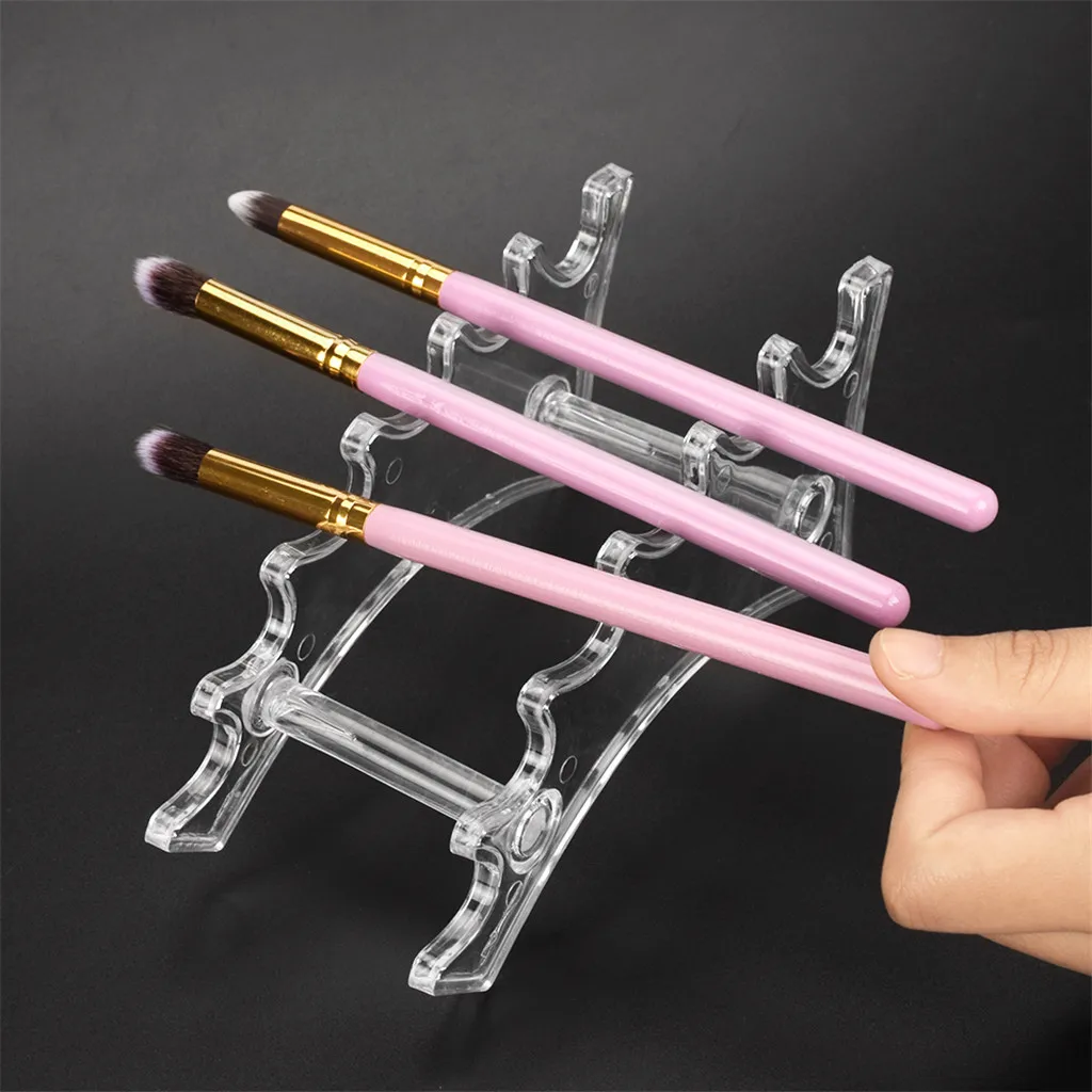 Acrylic 6-Tier Makeup Brushes Drying Rack Storage Display Bracket Shelf Holder for Brush Set Clear or Black | Красота и здоровье