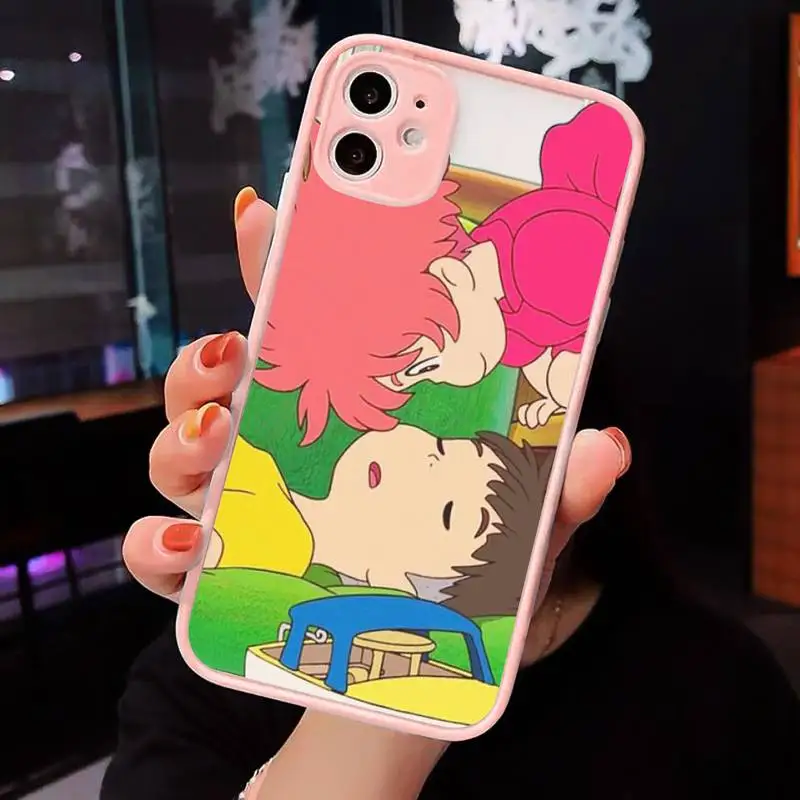 

Hayao Miyazaki anime ponyo Phone Case Matte Transparent for iPhone 7 8 11 12 s mini pro X XS XR MAX Plus cover funda