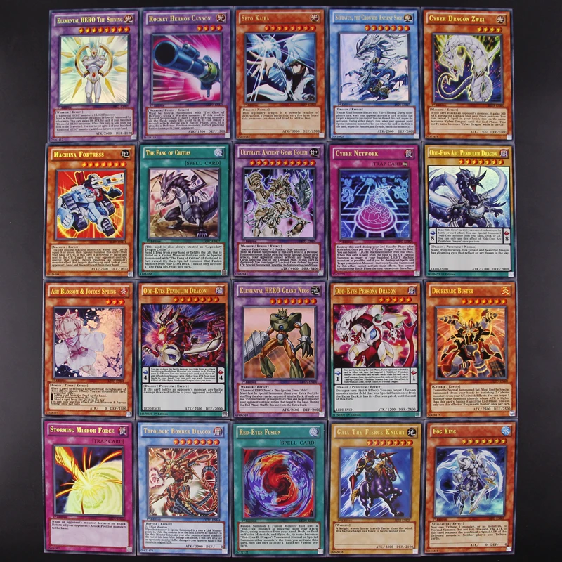 100 шт. японское аниме Yu Gi Oh Card различных английских карт солдат крылья дракона