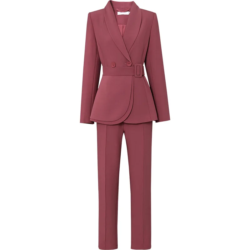 

High Quality Women Fashion 2 Piece Set Suit Blazer Coat Formal Office Ladies Pants Suits