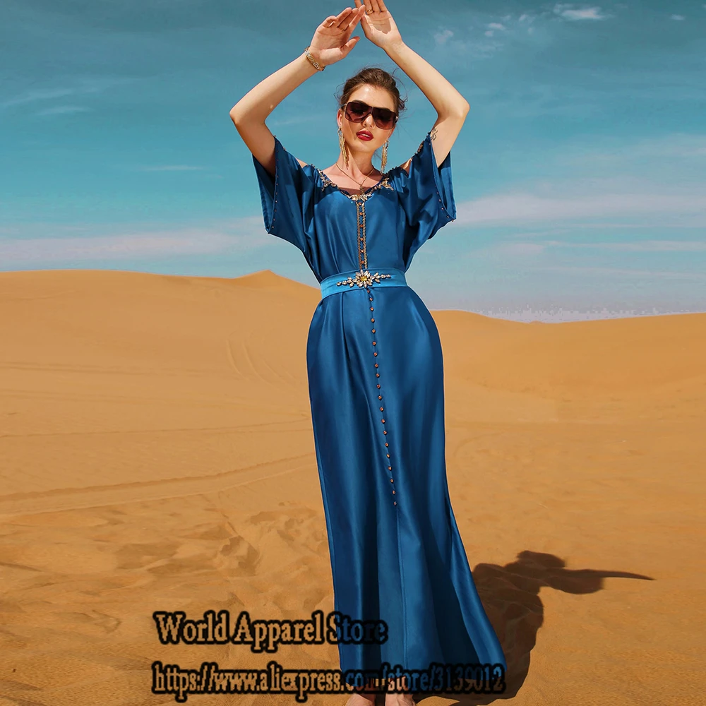 Ramadan Dubai Abaya Turkey Islam Muslim Long Maxi Dress Abayas For Women Kaftan Robe Musulmane Femme Caftan Marocain De Soiree