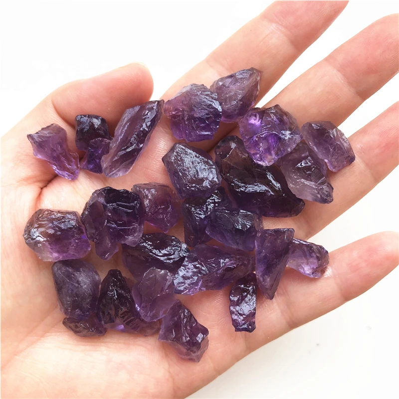 50 г Высококачественный Натуральный Необработанный Аметист гравий камень кварц