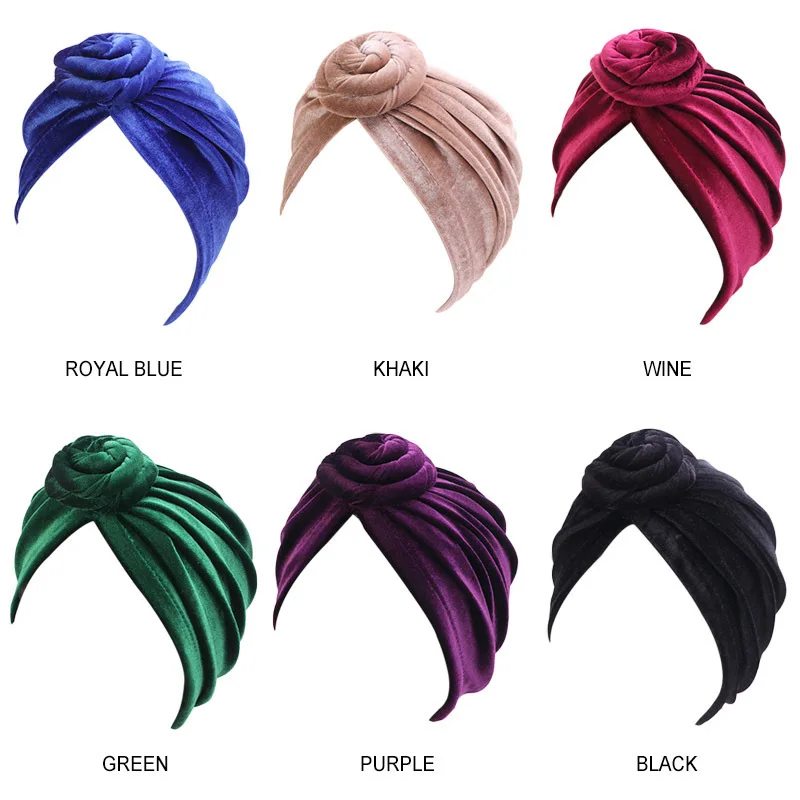 

Hot Sale Korean Fluffy Whirlpool Flower Headband Hat National Turban Bonnet Hijab Cap Ladies Fashion Styling Coloring
