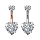 Кольцо-штанга для пупка из хирургической стали пирсинг для пирсинга живота пирсинг с цирконом в форме сердца пирсинг