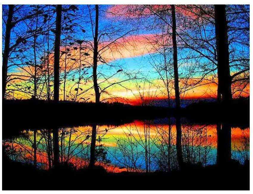 Полная Алмазная вышивка деревья заката алмазная живопись полная квадратная