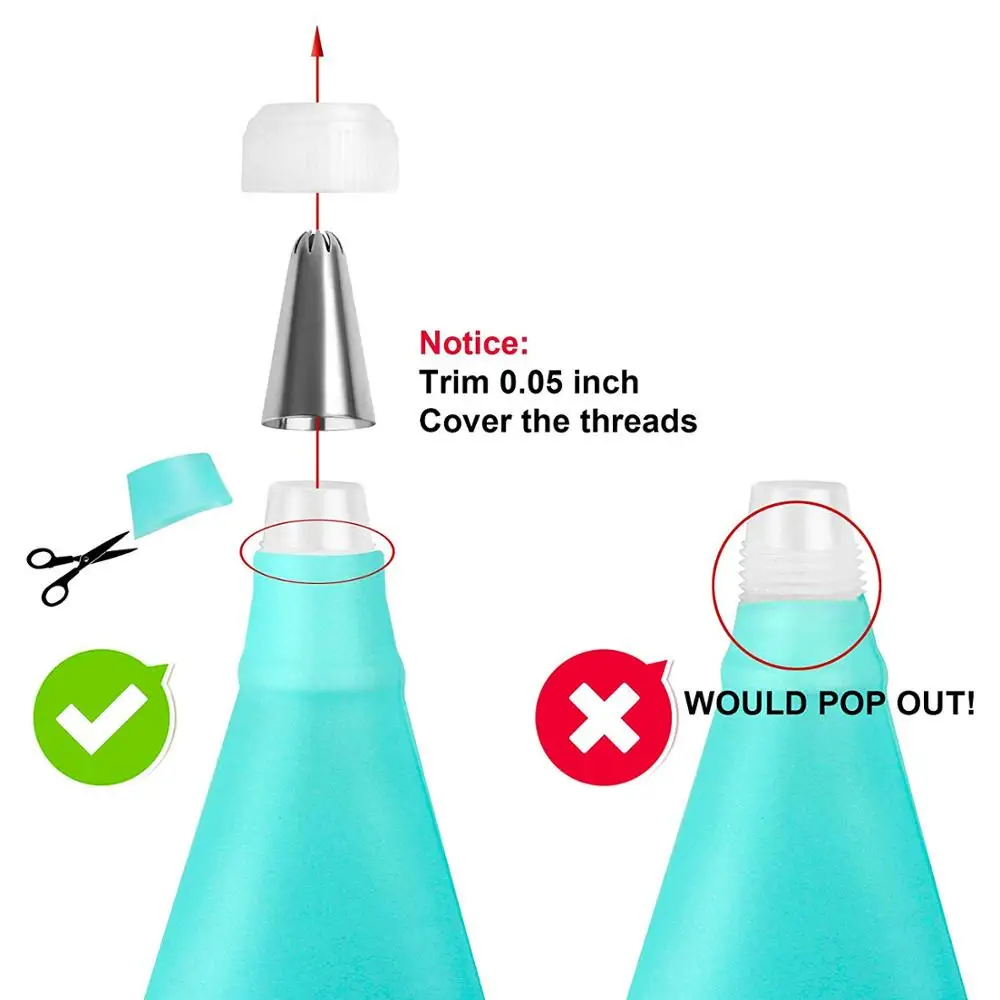 12 шт./упак. силиконовые кондитерские мешки Многоразовые глазировки сумки с бонус