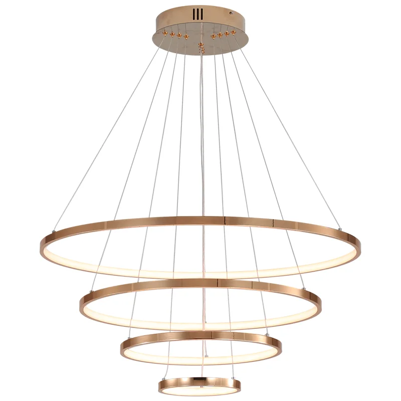 

NEO Gleam Chrome/Gold Plated Circel Rings modern led pendant lights for dining living room pendant lamp lamparas modernas