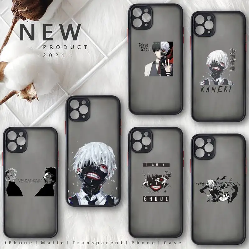 

Japanese Anime Tokyo Ghoul Phone Case black matte transparent For iPhone 7 8 x xs xr 11 12 13 pro plus mini max Clear Funda