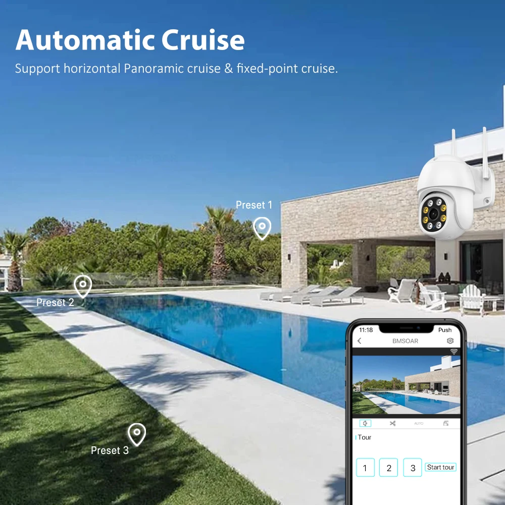 1080P Wifi IP камера наружная 5MP HD беспроводная видеонаблюдения PTZ H.265 iCSee