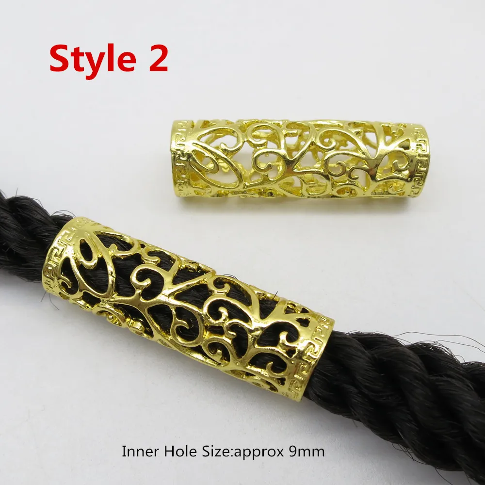 1 шт./2 шт. золотистые металлические длинные волосы оплетка страх Дред бусины