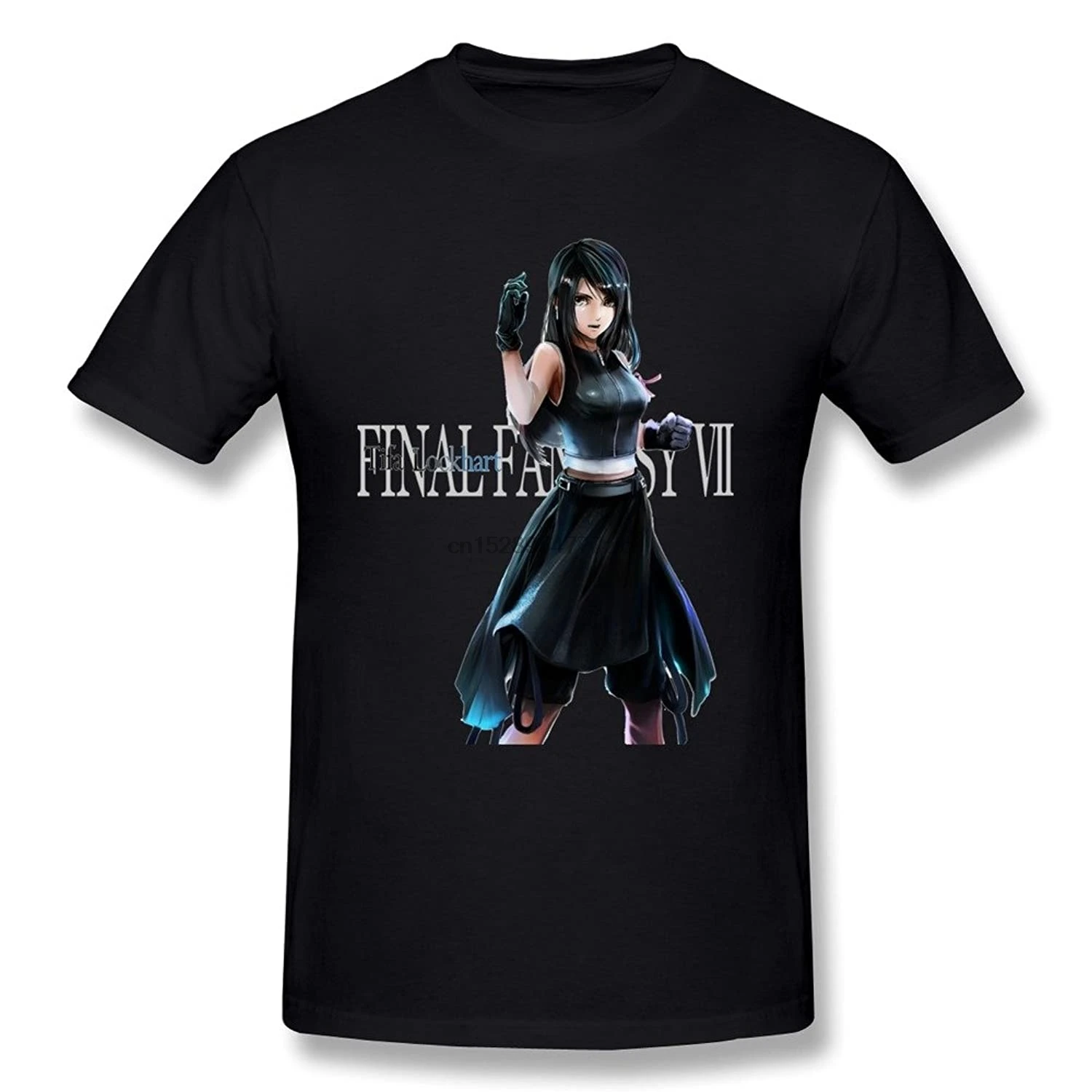 

JIAYOUCT Men's Tifa Lockhart FF7 T-Shirt Black