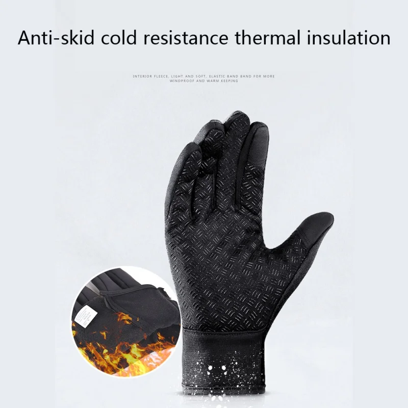 

Gloves Male Touchscreen Winter Mittens Thermal Warm Cycling Bicycle Ski Outdoor Hiking motorcycle gloves For Cross-country skis