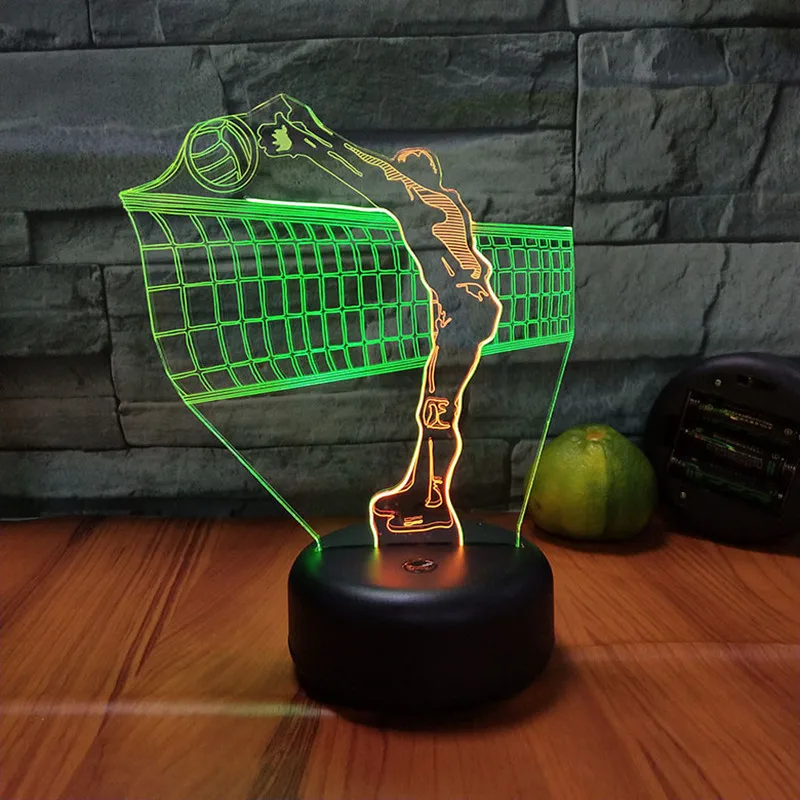 Светодиодный ночник для волейбола акриловый 3D светильник спальни домашний декор