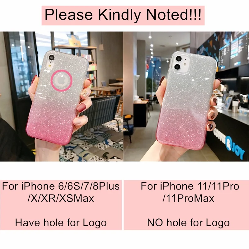 Блестящий чехол для телефона iPhone 11 Pro X XR XS Max блестящий градиентный из