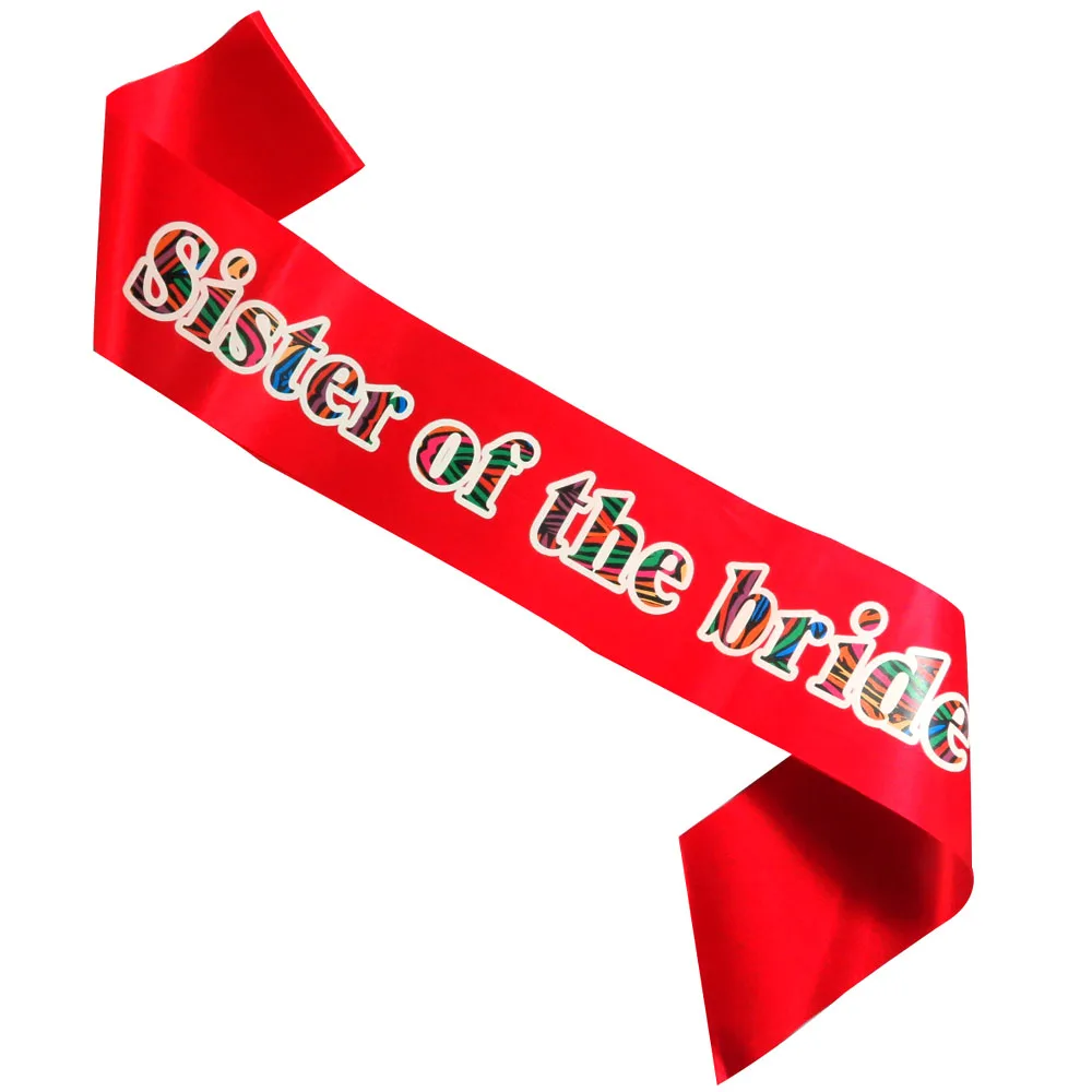 

3pcs 2021 New design hen party sash Red ribbon Fashion Zebra printing bride to be sister of the bride letters for bachelorette