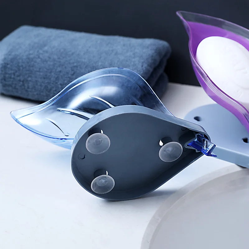 

Punch-free Leaf Soap Box Creative Suction Cup Sponge Dish Drain Storage Soap Box Rack Home Laundry Soap Box Bathroom Supplies