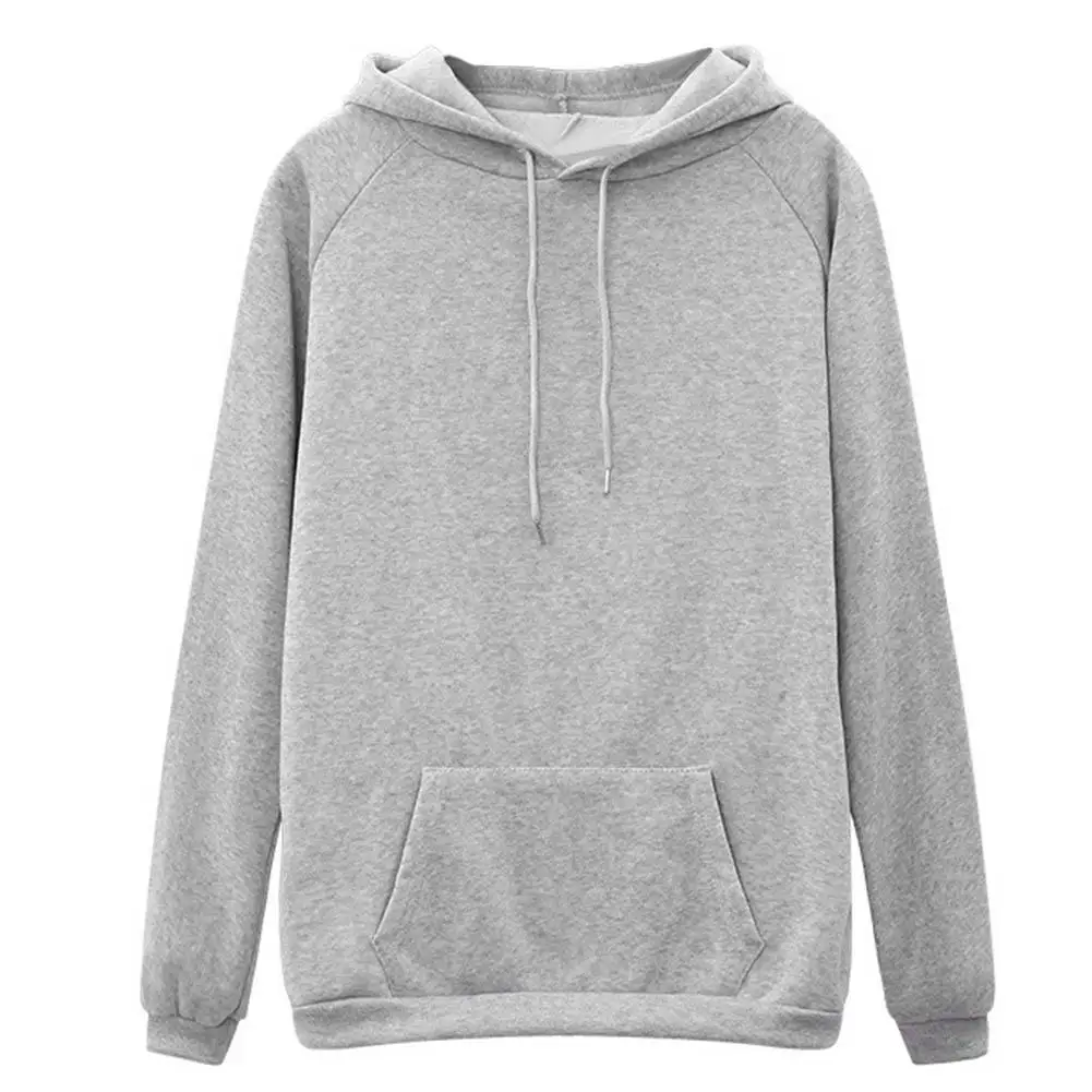 Casual Women Hooded Coats Casual Hoodie Pullove Solid Color Long Sleeve Pocket Loose Drawstring Hoodie Sports Top  Casual Hoodie